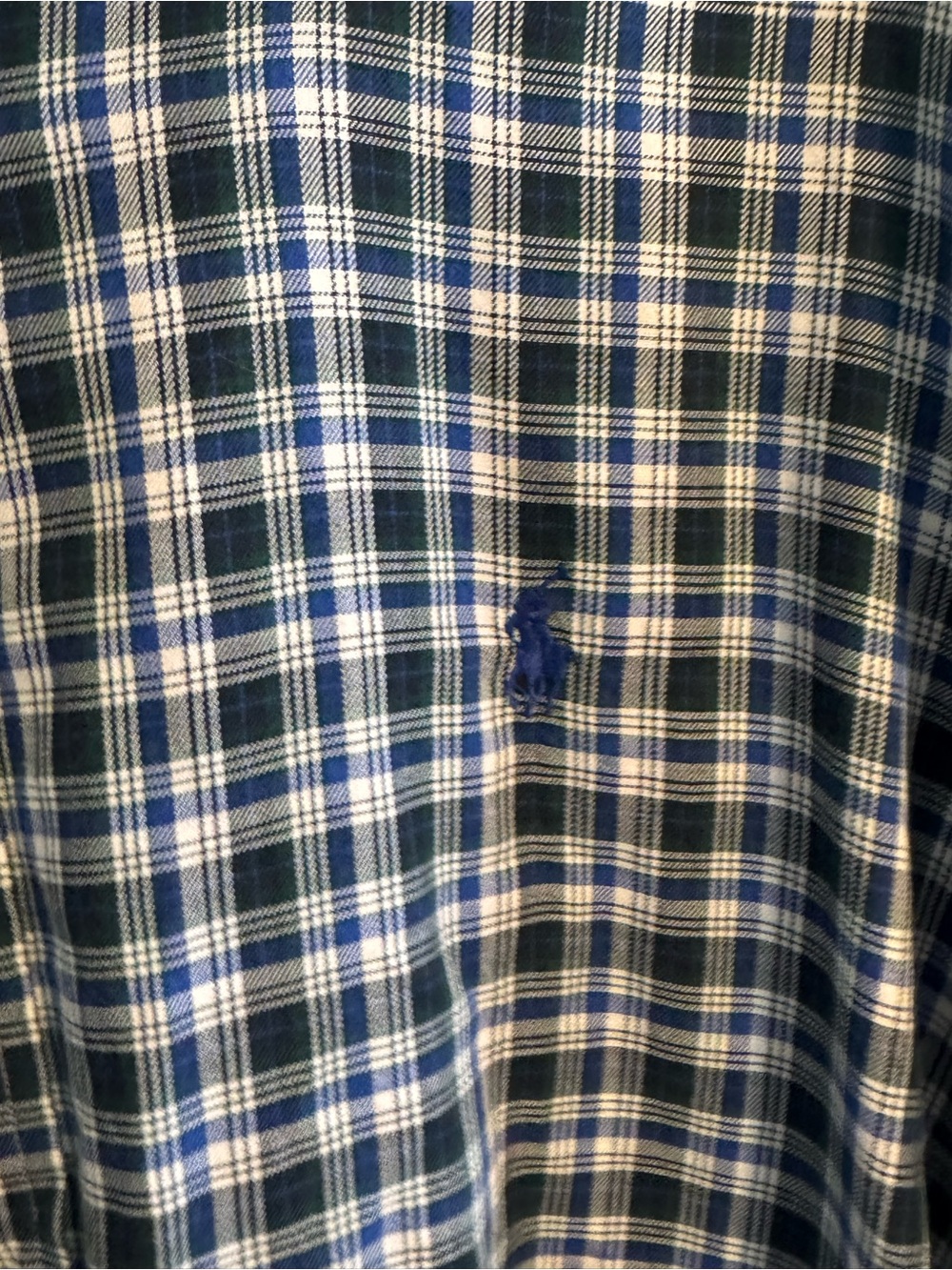 Ralph Lauren Blake Men's XL Blue Green Plaid Cotton Button Down Shirt - Picture 4 of 4